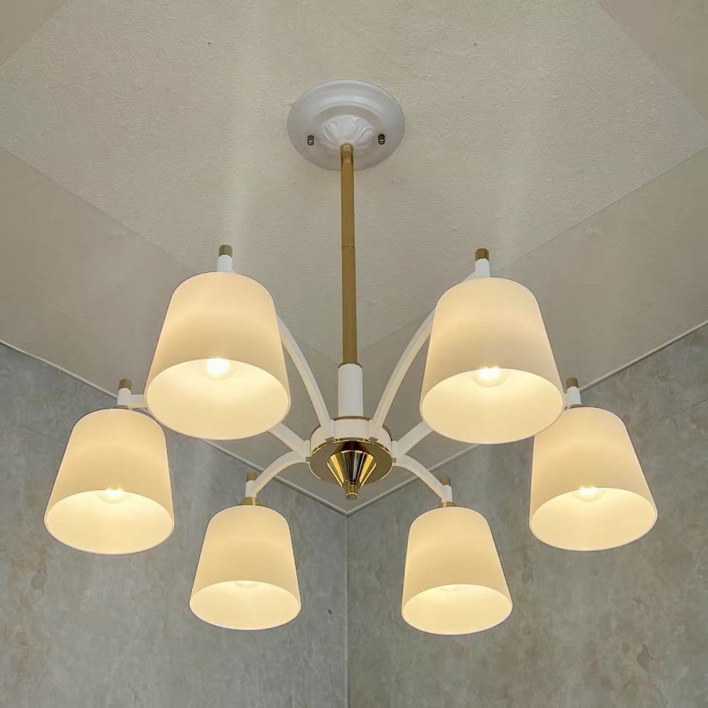 ホワイト 6灯 シャンデリア LED対応 引掛けシーリング対応 LED 6灯 シャンデリア 人気のホワイトタイプ 調