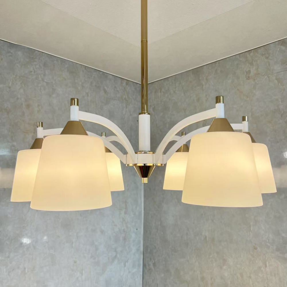 引掛けシーリング対応 LED 6灯 シャンデリア 人気のホワイトタイプ 調