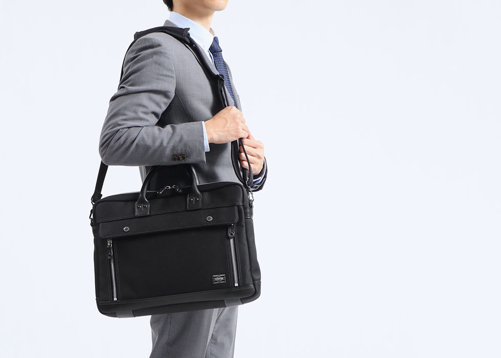 ポーター エルダー ブリーフケース 010-04429 ビジネスバッグ 吉田カバン PORTER ELDER BRIEFCASE A4 B4 2WAY  ショルダー 通勤 ビジネス 撥水 メンズ