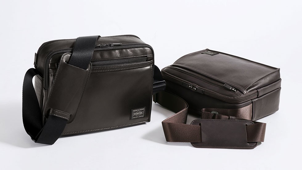 ポーター アメイズ ショルダーバッグ 022-03791 吉田カバン PORTER AMAZE SHOULDER BAG(S) メンズ 斜めがけ 革  本革 軽い 黒 日本製 コンパクト