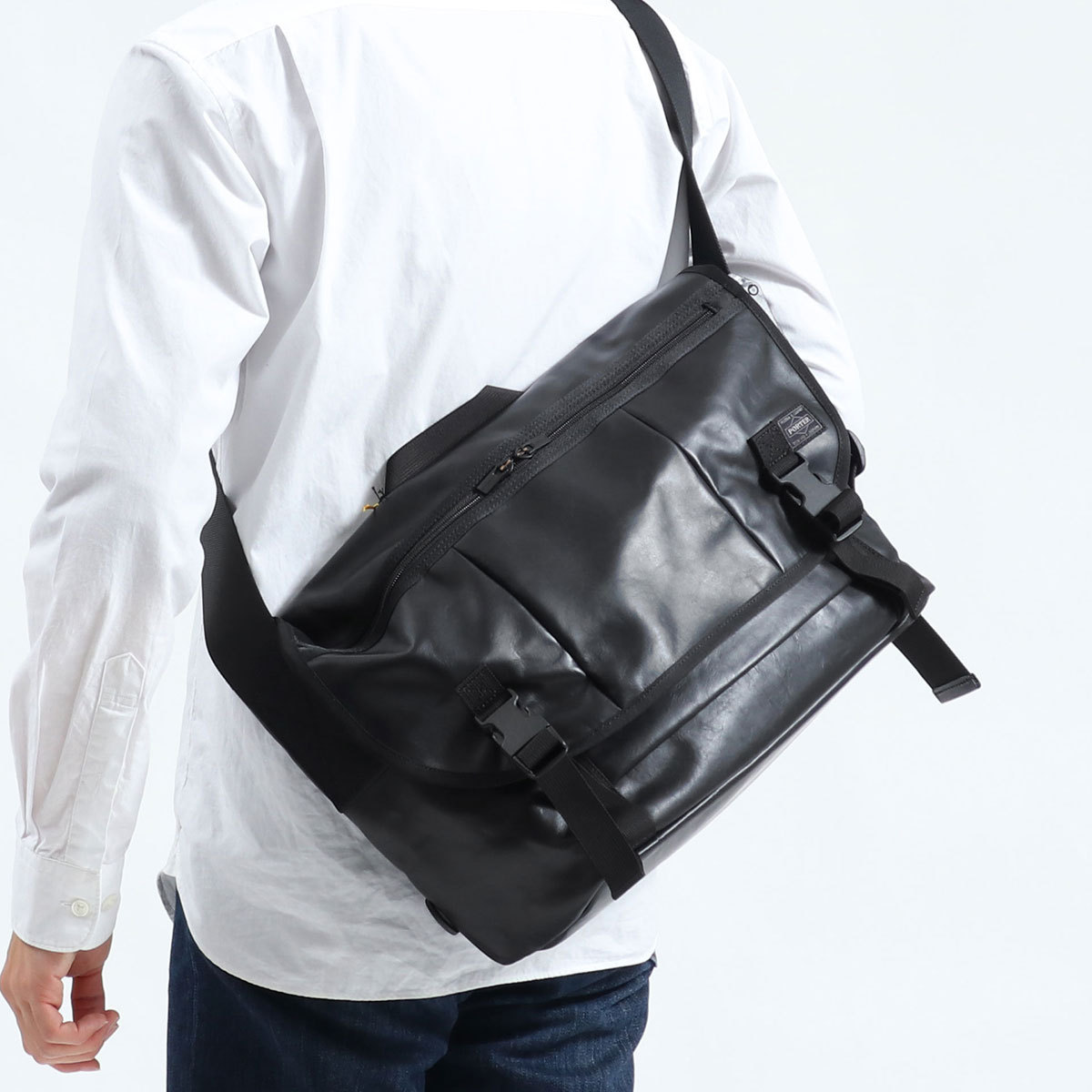 ポーター アルーフ ショルダーバッグ 023-03758 吉田カバン PORTER ALOOF MESSENGER BAG メッセンジャーバッグ  メンズ 革 A4 本革 軽い 軽量 日本製