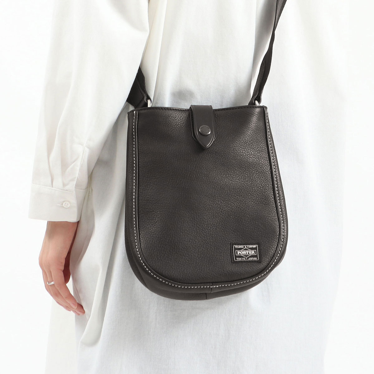 ポーター シスコ ショルダーバッグ(L) 120-03307 吉田カバン PORTER CISCO SHOULDER BAG(L) 斜めがけ ミニショルダー 革 本革 レザー 日本製 メンズ レディース｜galleria-onlineshop｜02