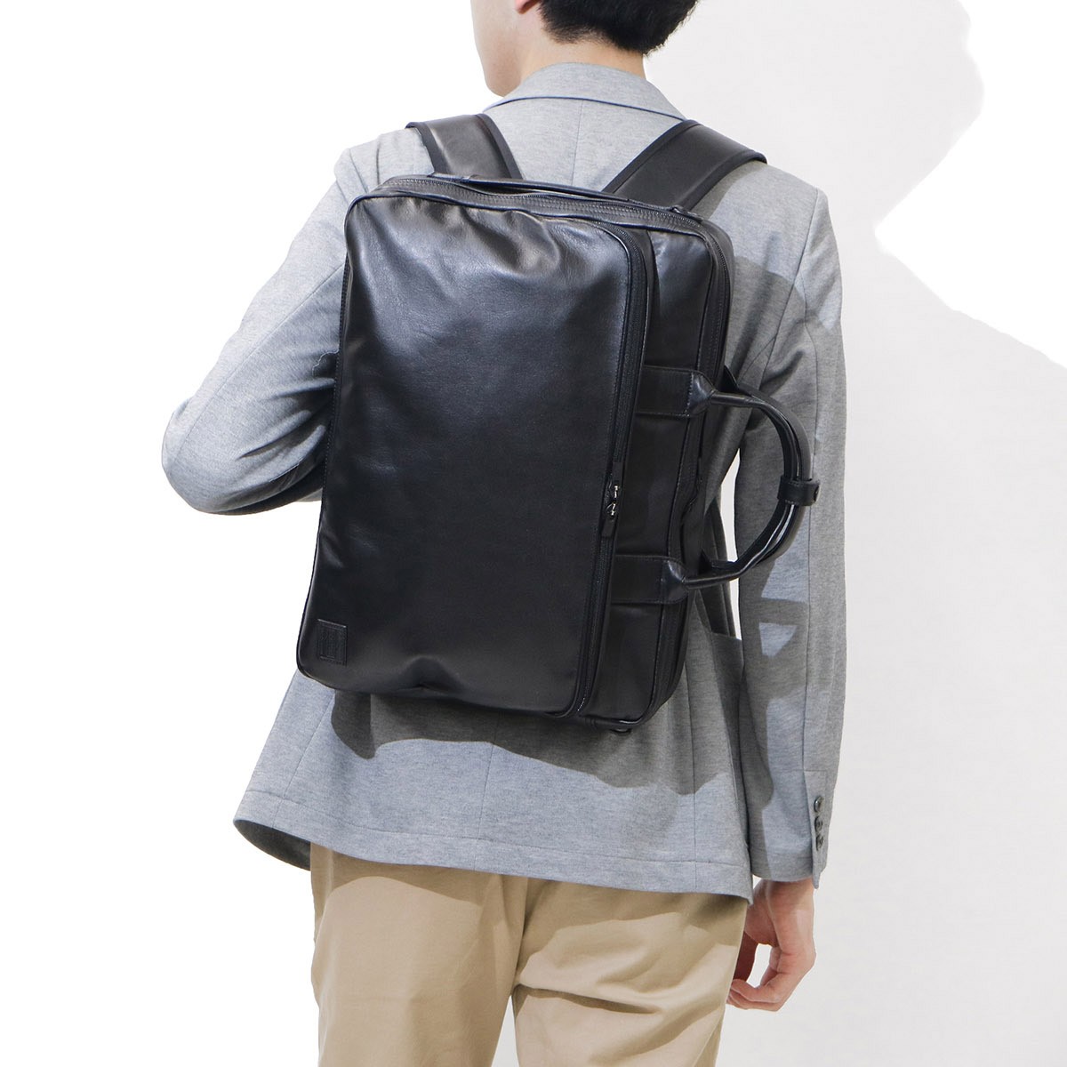 ポーター タイム ブラック 3WAYブリーフケース 146-05136 ブリーフケース 吉田カバン PORTER TIME BLACK B4 リュック  ショルダー レザー 本革 日本製 通勤