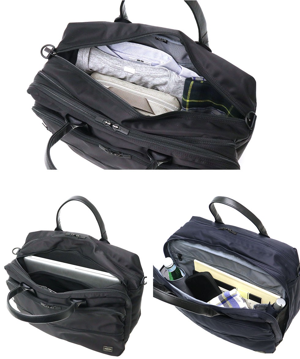 ポーター タイム 2WAYオーバーナイトブリーフケース(S) 655-08295 ビジネスバッグ 吉田カバン PORTER TIME 2WAY  OVERNIGHT BRIEFCASE(S) A4 ノートPC 3層