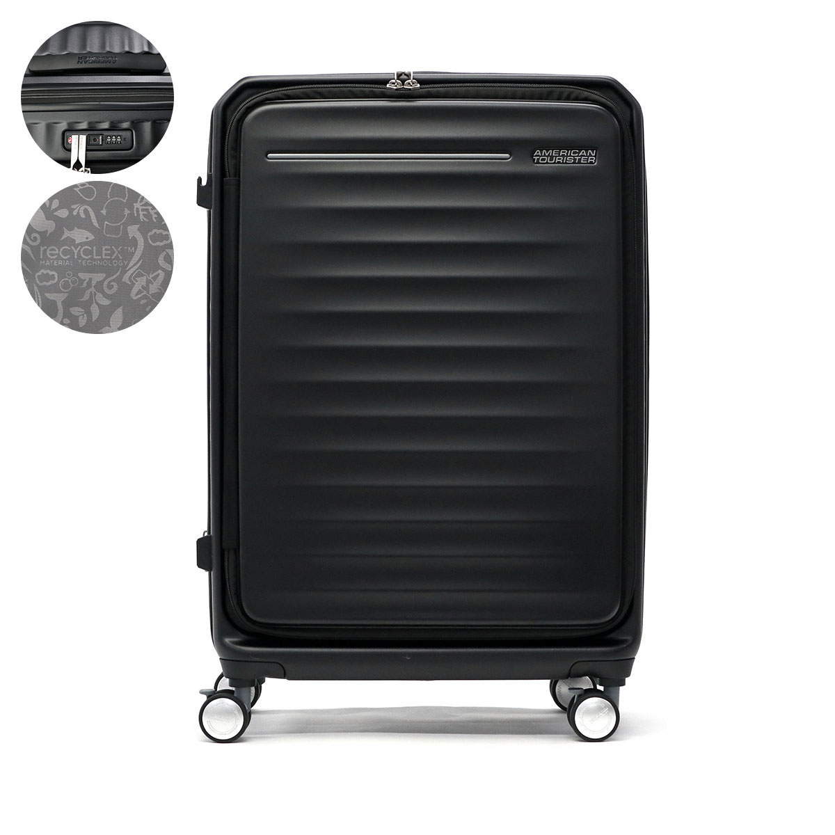 【美品・保証付】AMERICAN TOURISTER フロンテック黒 AMERICAN TOURISTER 最大42%☆7/29から 特典付 正規品3年保証