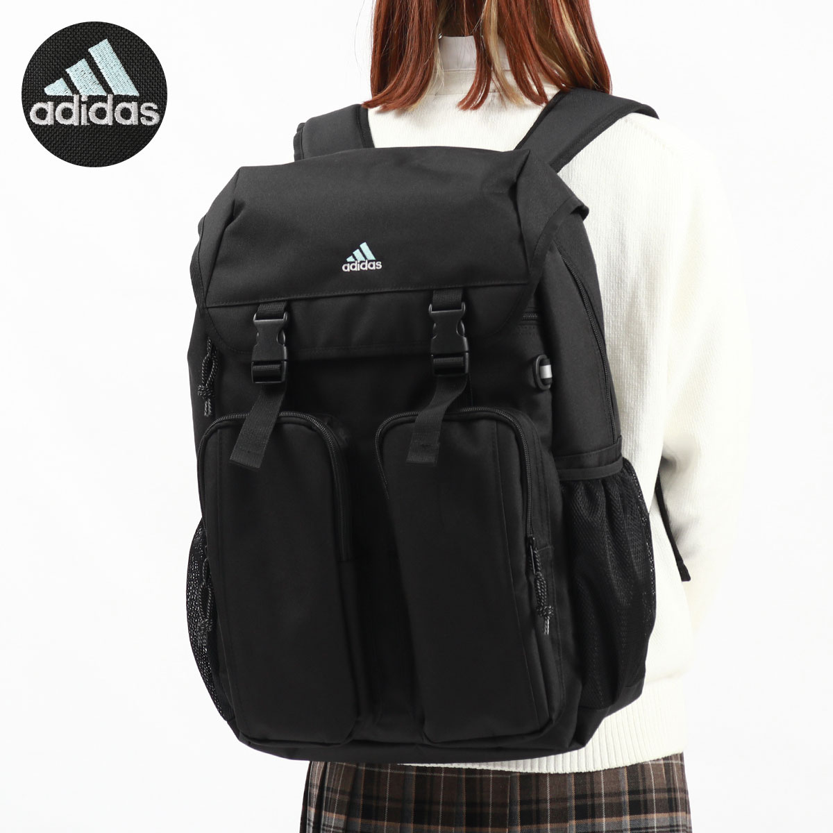 アディダス リュック メンズ レディース 大容量 通学 シンプル 黒 adidas リュックサック 軽量 32L 中学生 高校生 B4 A4 68242 新作 2024｜galleria-onlineshop｜03