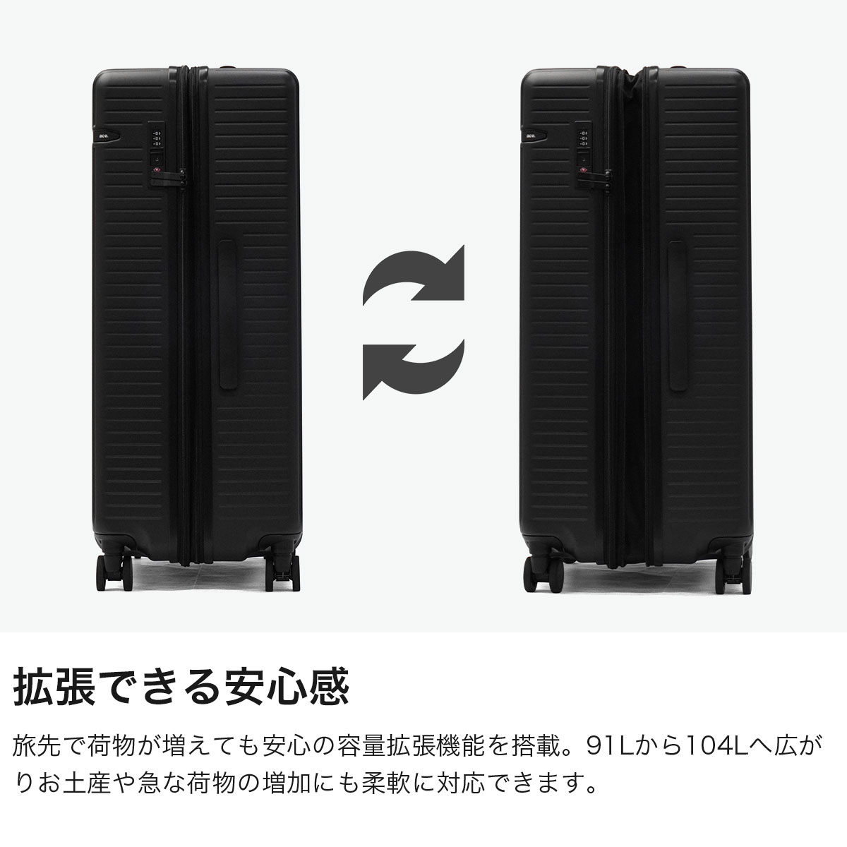 ace.TOKYO エーストーキョー スーツケース ストッパー付き ダイヤル式