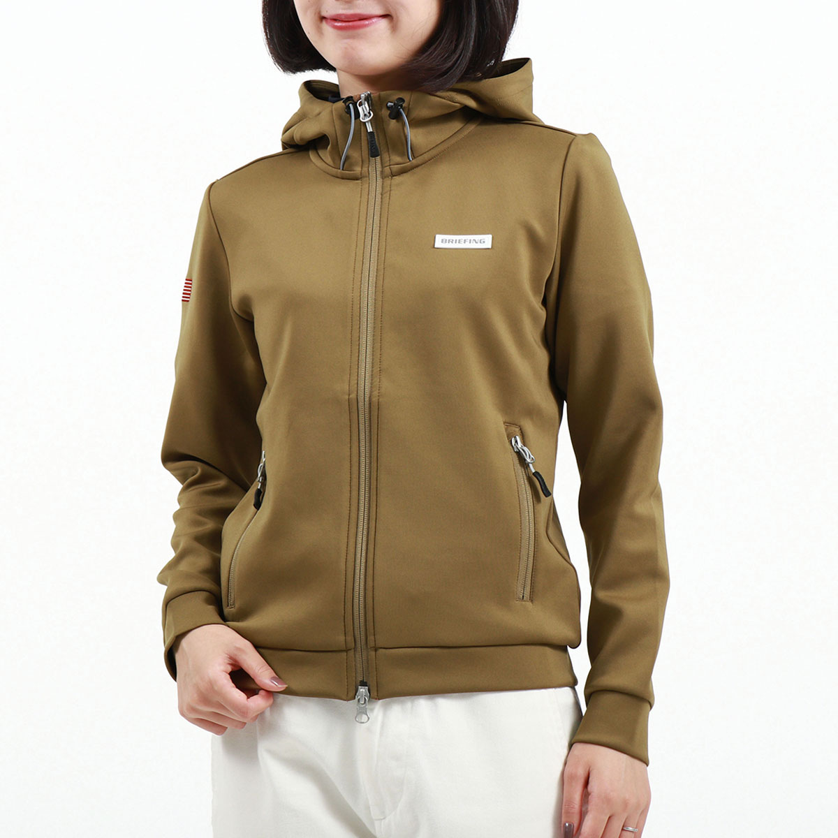 セール20%OFF 日本正規品 ブリーフィング ゴルフウェア BRIEFING GOLF WOMENS 3D LOGO PARKA パーカー  ジップアップ ストレッチ レディース BBG223W03