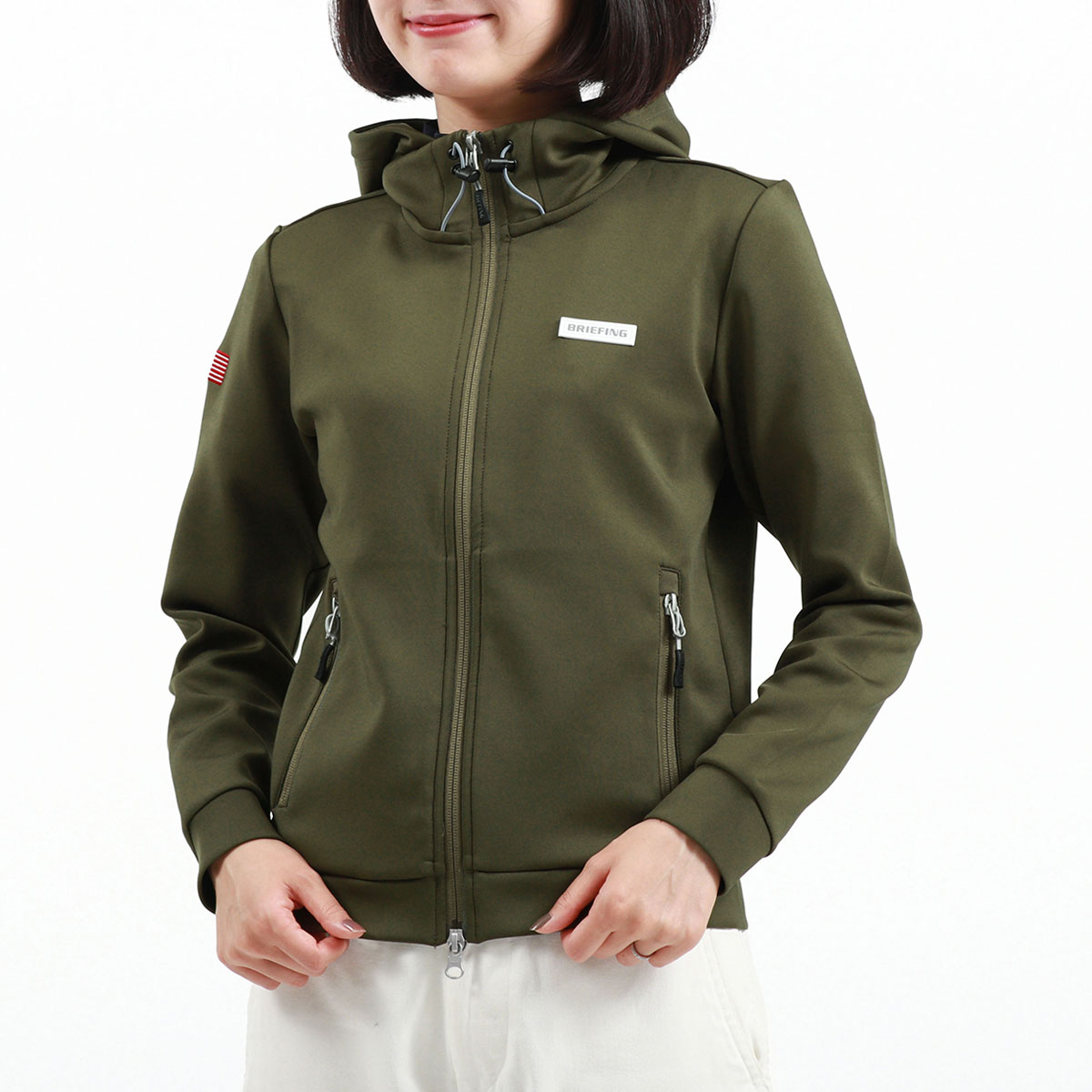 セール20%OFF 日本正規品 ブリーフィング ゴルフウェア BRIEFING GOLF WOMENS 3D LOGO PARKA パーカー  ジップアップ ストレッチ レディース BBG223W03