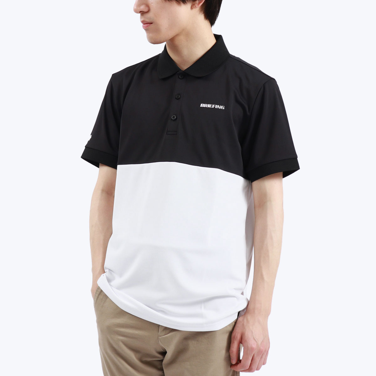 セール30%OFF 日本正規品 ブリーフィング ゴルフ ウェア BRIEFING GOLF MENS BI-COLOR POLO ポロシャツ 半袖  速乾 UVカット 日本製 メンズ BRG231M09