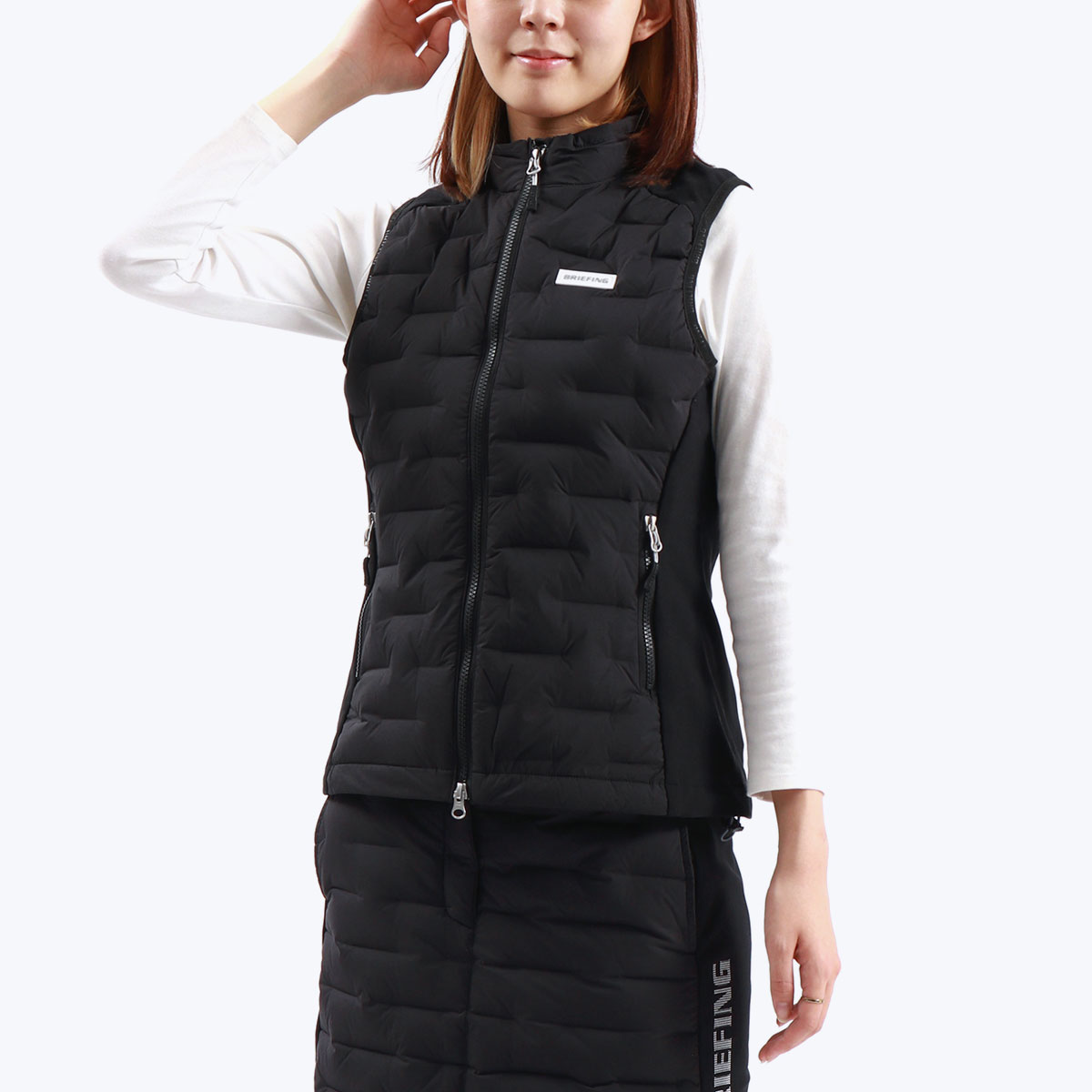 セール20%OFF 日本正規品 ブリーフィング ゴルフ ウェア ベスト レディース BRIEFING GOLF 秋 冬 ダウンベスト 軽量 WOMES  HYBRID DOWN VEST BRG233W41