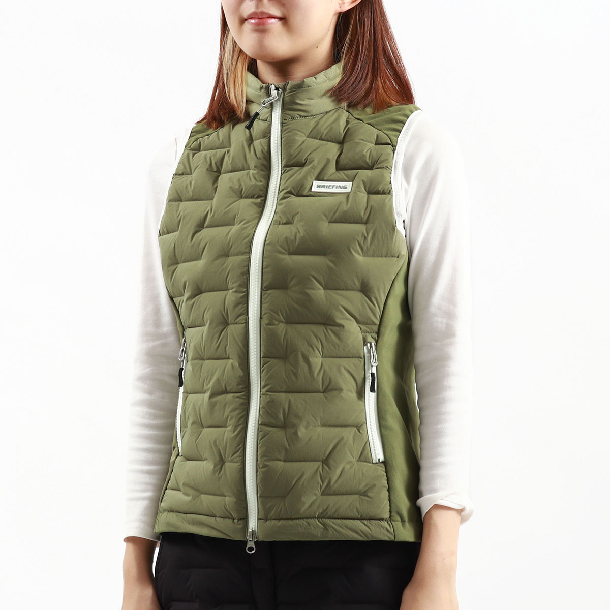 セール20%OFF 日本正規品 ブリーフィング ゴルフ ウェア ベスト レディース BRIEFING GOLF 秋 冬 ダウンベスト 軽量 WOMES  HYBRID DOWN VEST BRG233W41