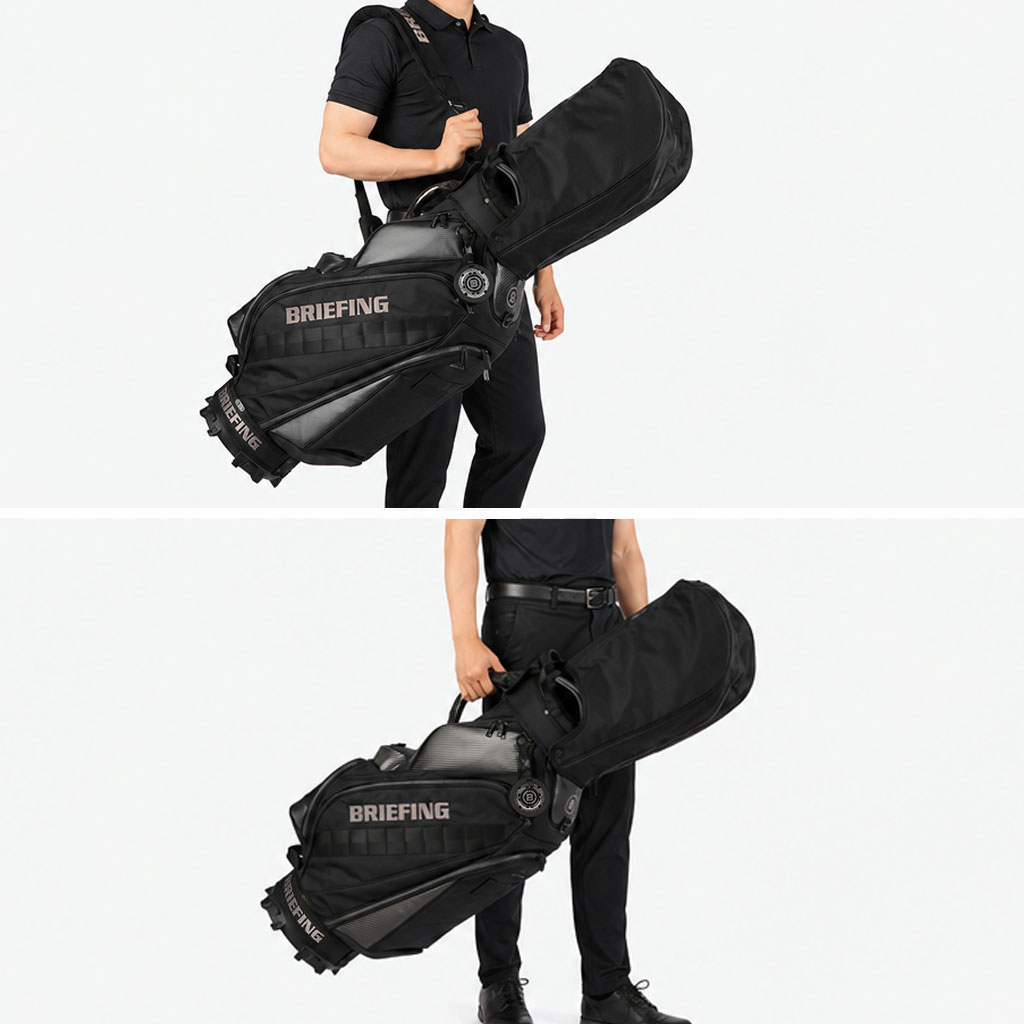 【岳さま専用】BRIEFING（ブリーフィング）キャディバッグ BLACK BRIEFING GOLF ブリーフィング ゴルフ キャディバッグ 丈夫 ナイロン