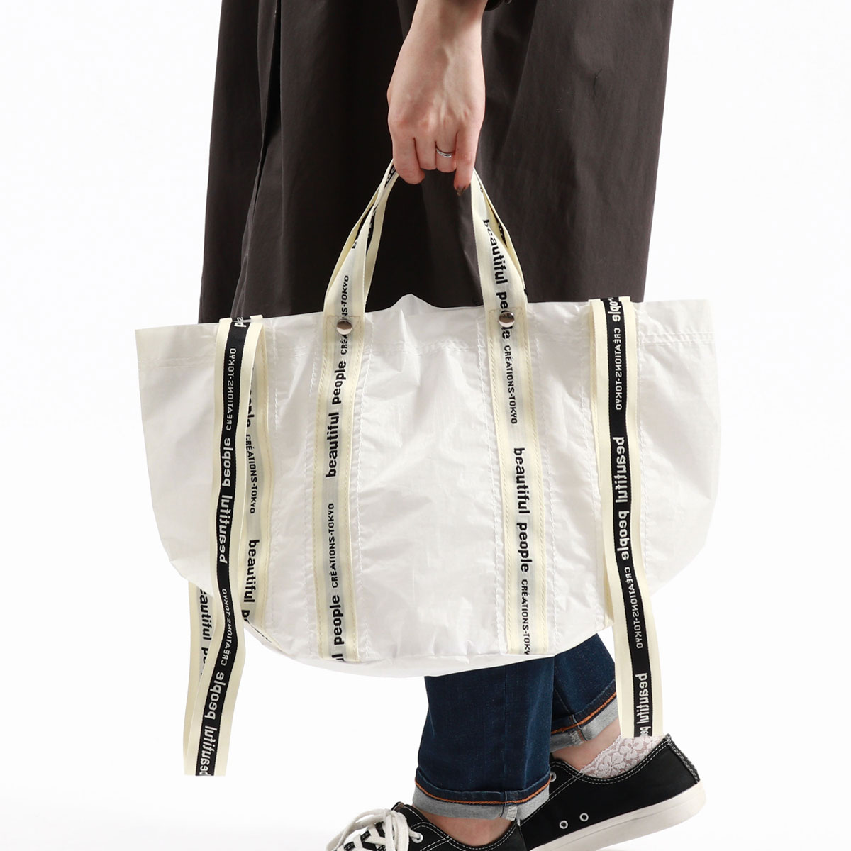 ビューティフルピープル トートバッグ beautiful people sail cloth logo tape shift bag S トート  2WAY レディース 611938