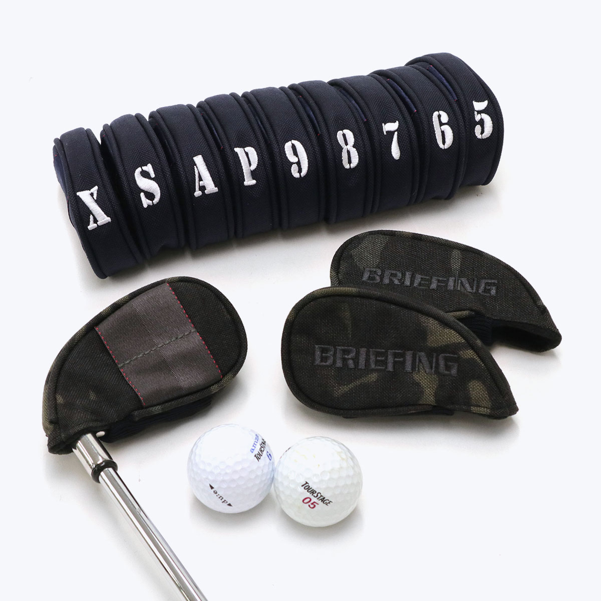 日本正規品 ブリーフィング ゴルフ ヘッドカバー BRIEFING GOLF SEPARATE IRON COVER 1000D クラブカバー  アイアンカバー 9個 BRG231G22
