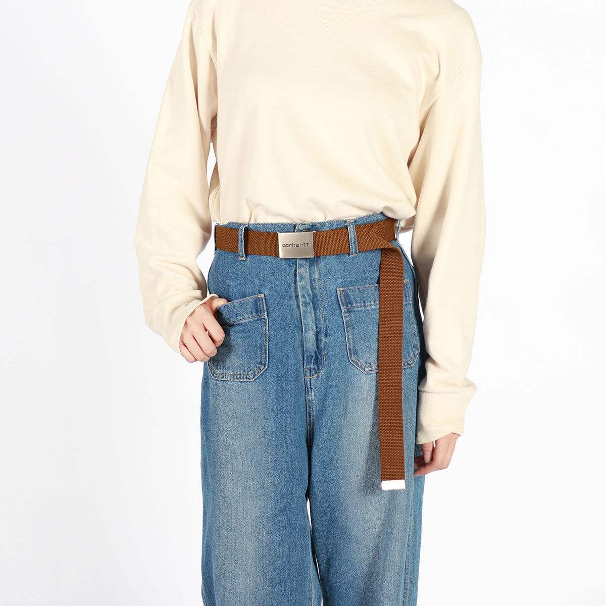 CARHARTT WIP メンズ カジュアルベルト I019176 1YFXX Carhartt WIP Clip Belt Chrome | Leather – Page Clip Belt Chrome