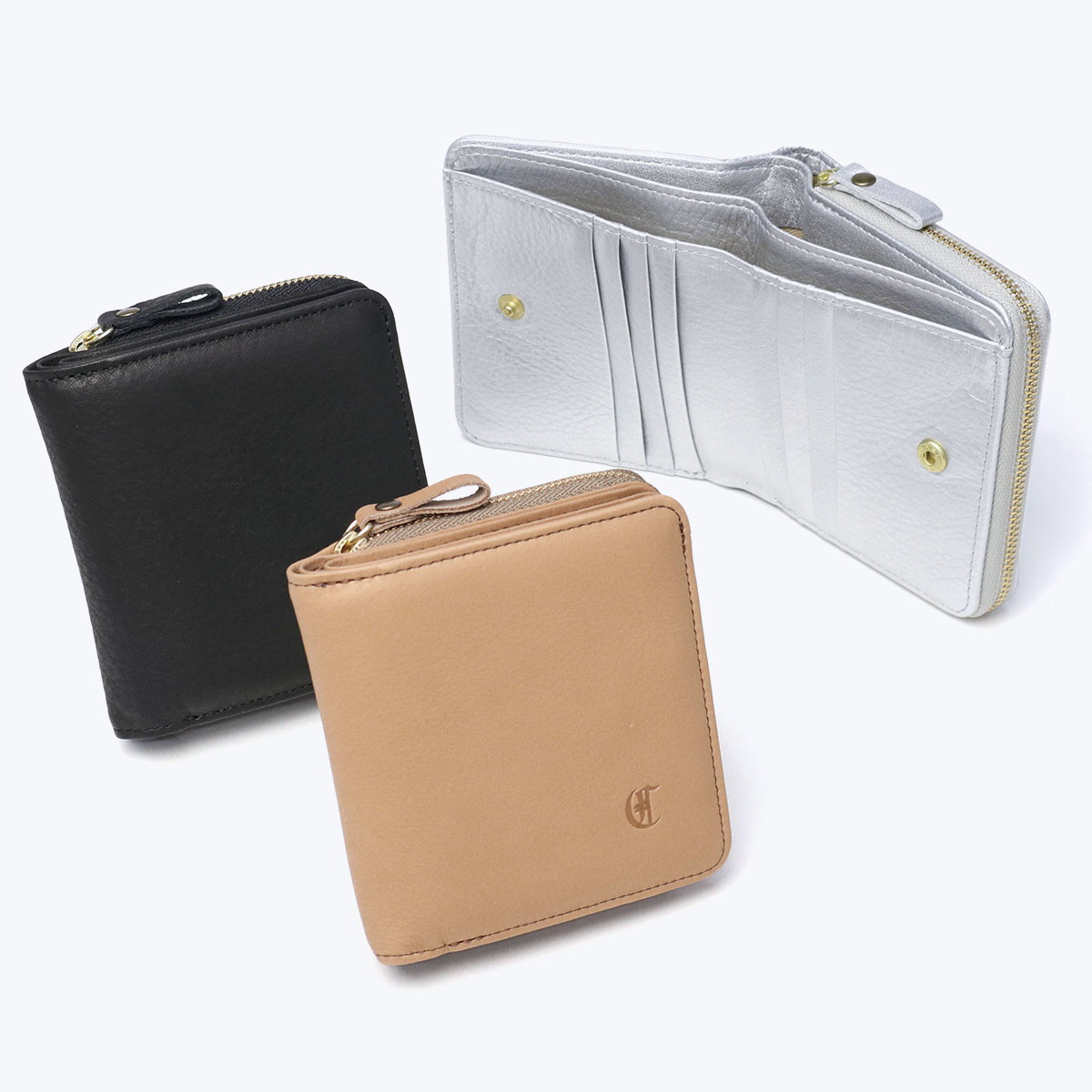 値下げ最終　CLEDRAN ベージュ 二つ折り財布 CLEDRAN（クレドラン） 最大51%☆4/29迄 二つ折り財布 レディース 財布