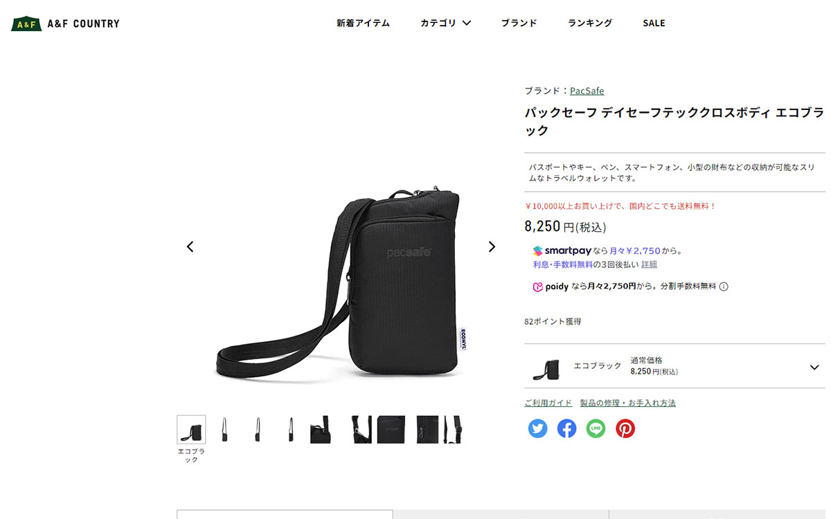 最大42%☆11/19〜 パックセーフ ショルダーバッグ pacsafe トラベル