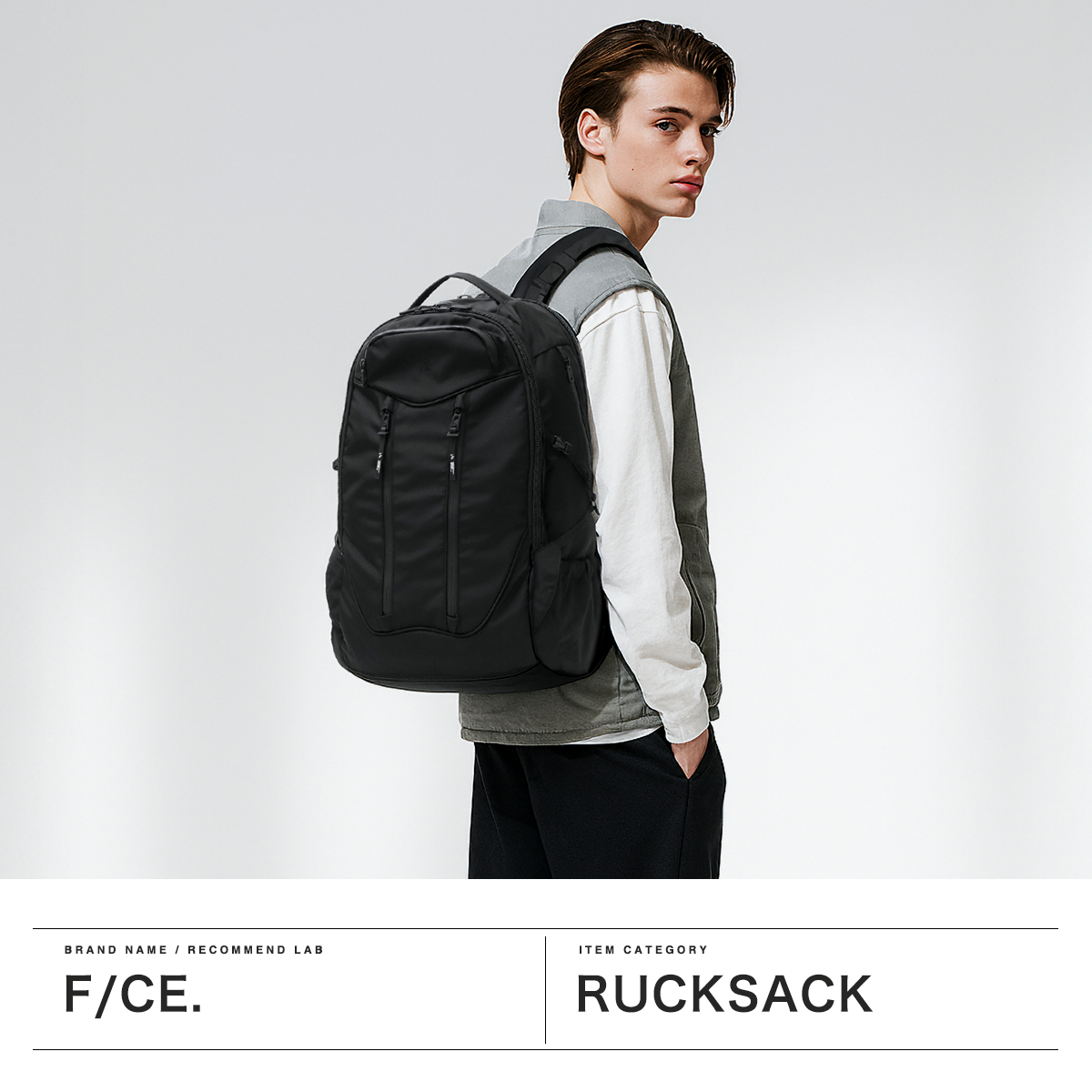 美品 F/CE. エフシーイー バックパック サテン ワンデイリュック ブラック ITEMS / F/CE ONLINE STORE