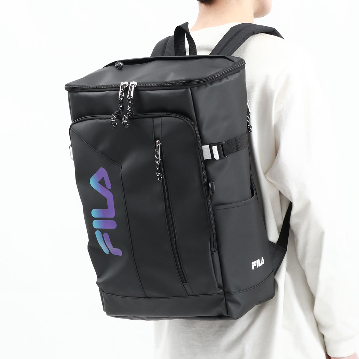 フィラ リュック FILA サイン 30L A3 B4 通学リュック スクエアリュック ボックス型 大容量 PC 撥水 旅行 女子 男子 中学 高校  レディース メンズ 7762