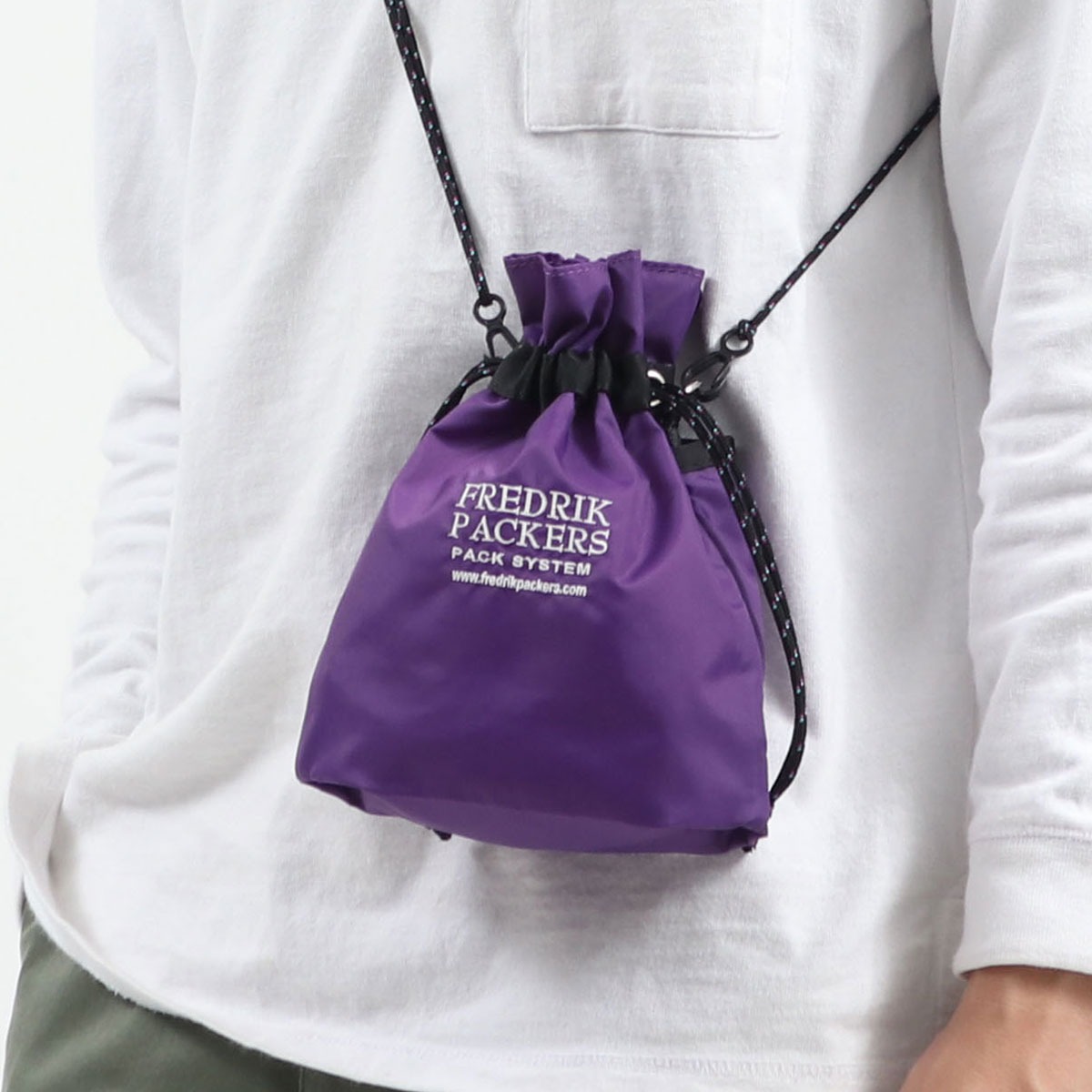 日本正規品 フレドリックパッカーズ ショルダーバッグ レディース メンズ FREDRIK PACKERS 巾着 ショルダー 巾着バッグ 210D PINION POUCH｜galleria-onlineshop｜06