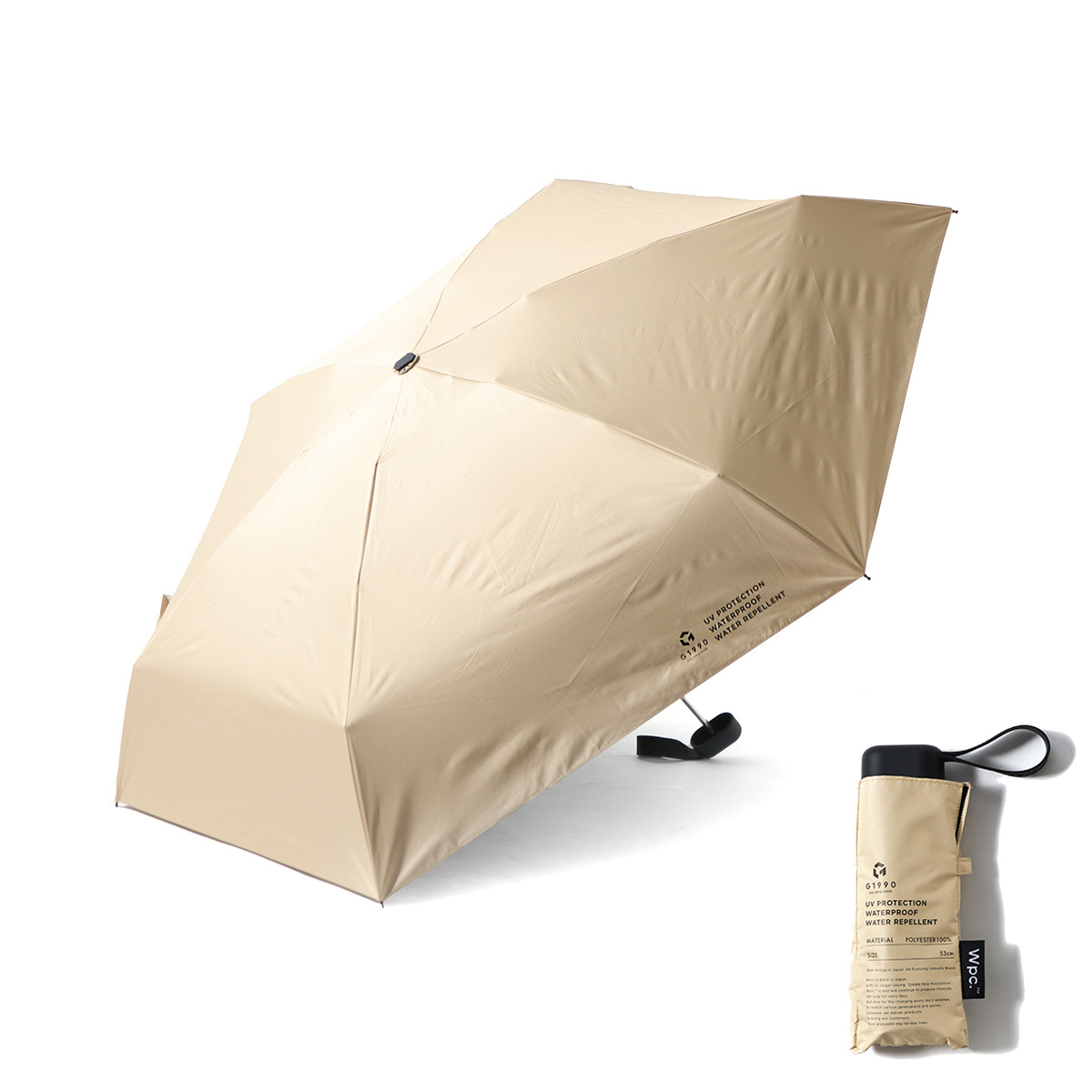 ジーイチキュウキュウゼロ 折りたたみ傘 G1990 Wpc 日傘 晴雨兼用 53cm 完全遮光 メン...
