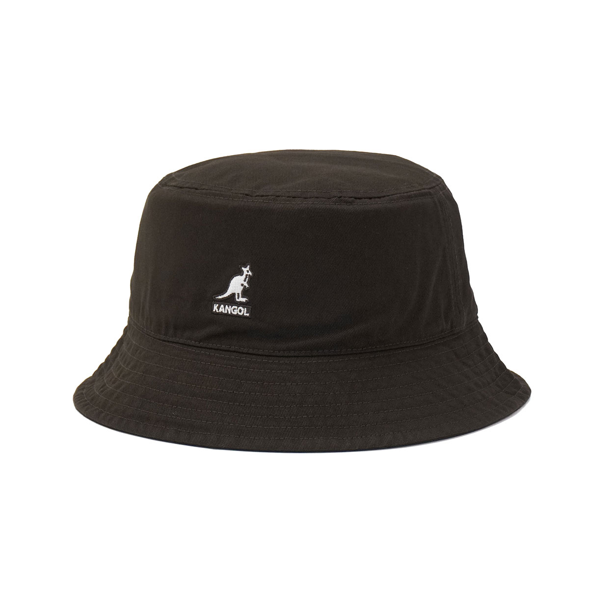 KANGOL カンゴール ハット シンプル 軽量 軽い M(07)サイズ L(08)サイズ XL(10)サイズ ロゴ 刺繍 綿 コットン WASHED BUCKET 230069602 COFFEEBEAN M(07)