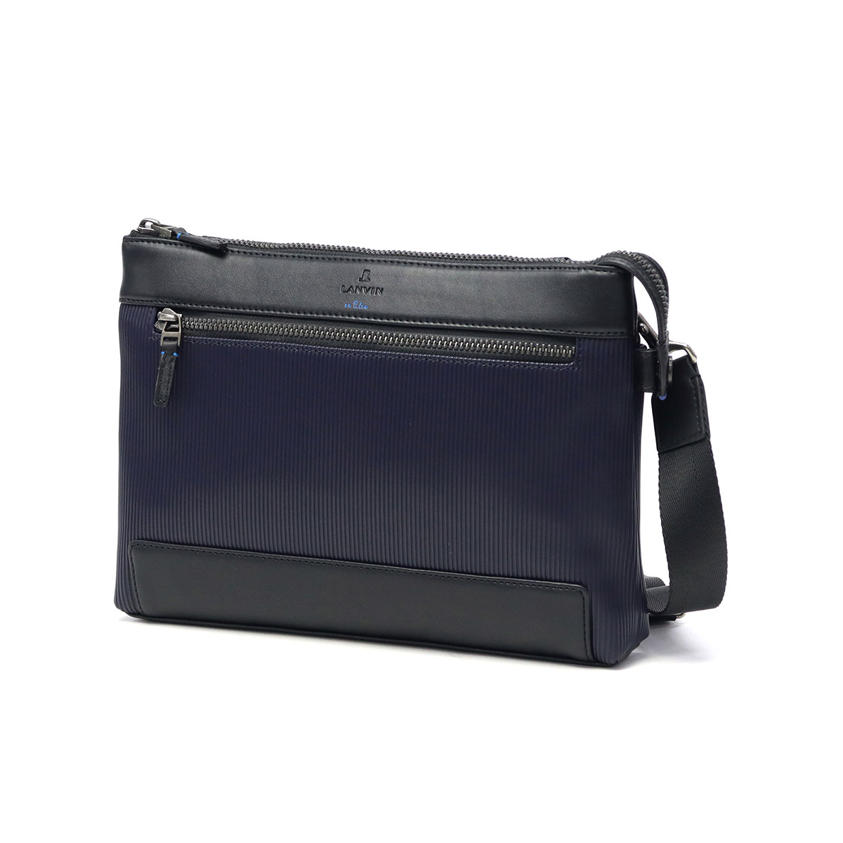 LANVIN Paris 2way クラッチ　ハンドバッグ　レザー ネイビー LANVIN en Bleu ランバンオンブルー レイト ミニショルダー