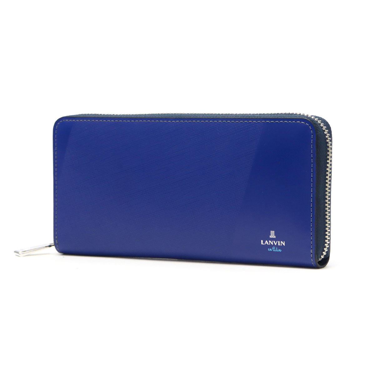 未使用級　LANVINenblue ランバンオンブルー　長財布　革　青　ブルー LANVIN en Bleu 最大51%☆8/24限定 ランバン オン ブルー 長財布