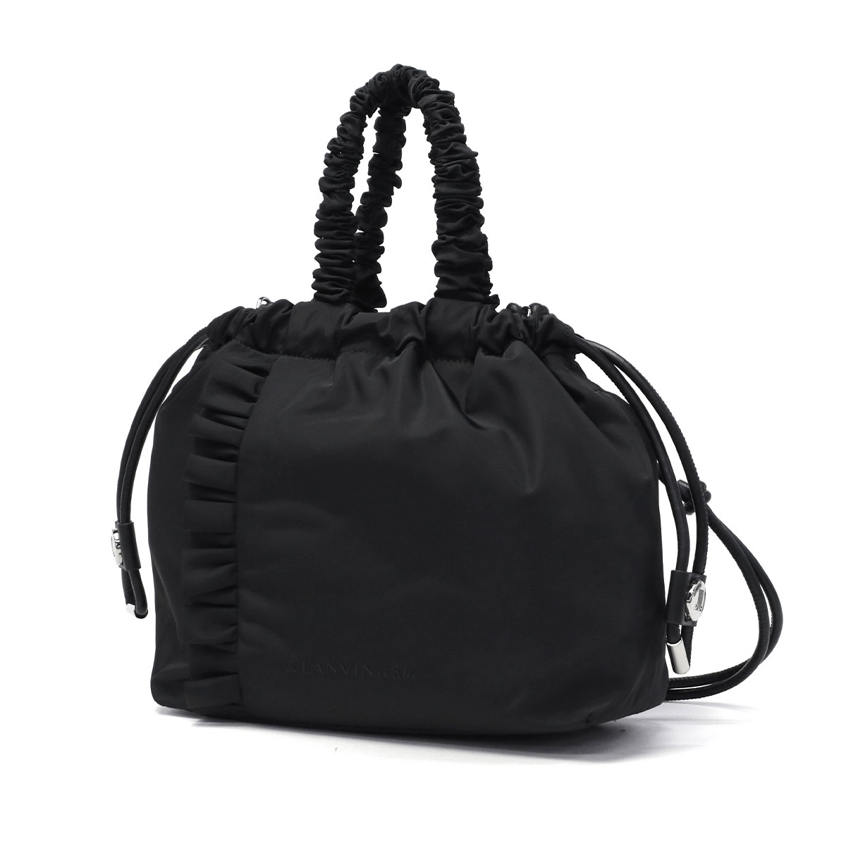 のん【美品】LANVIN en Bleu 2Way JL型押しバッグ LANVIN en Bleu 最大42%☆7/30まで ランバン オン ブルー