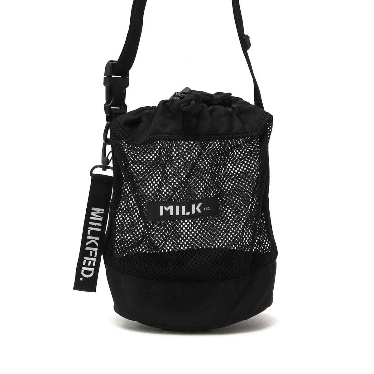 最大27%★4/9限定 ミルクフェド ショルダーバッグ MILKFED. バッグ 斜めがけ 小さめ 巾着バッグ MESH SHOULDER POUCH  メッシュ レディース 103202053003