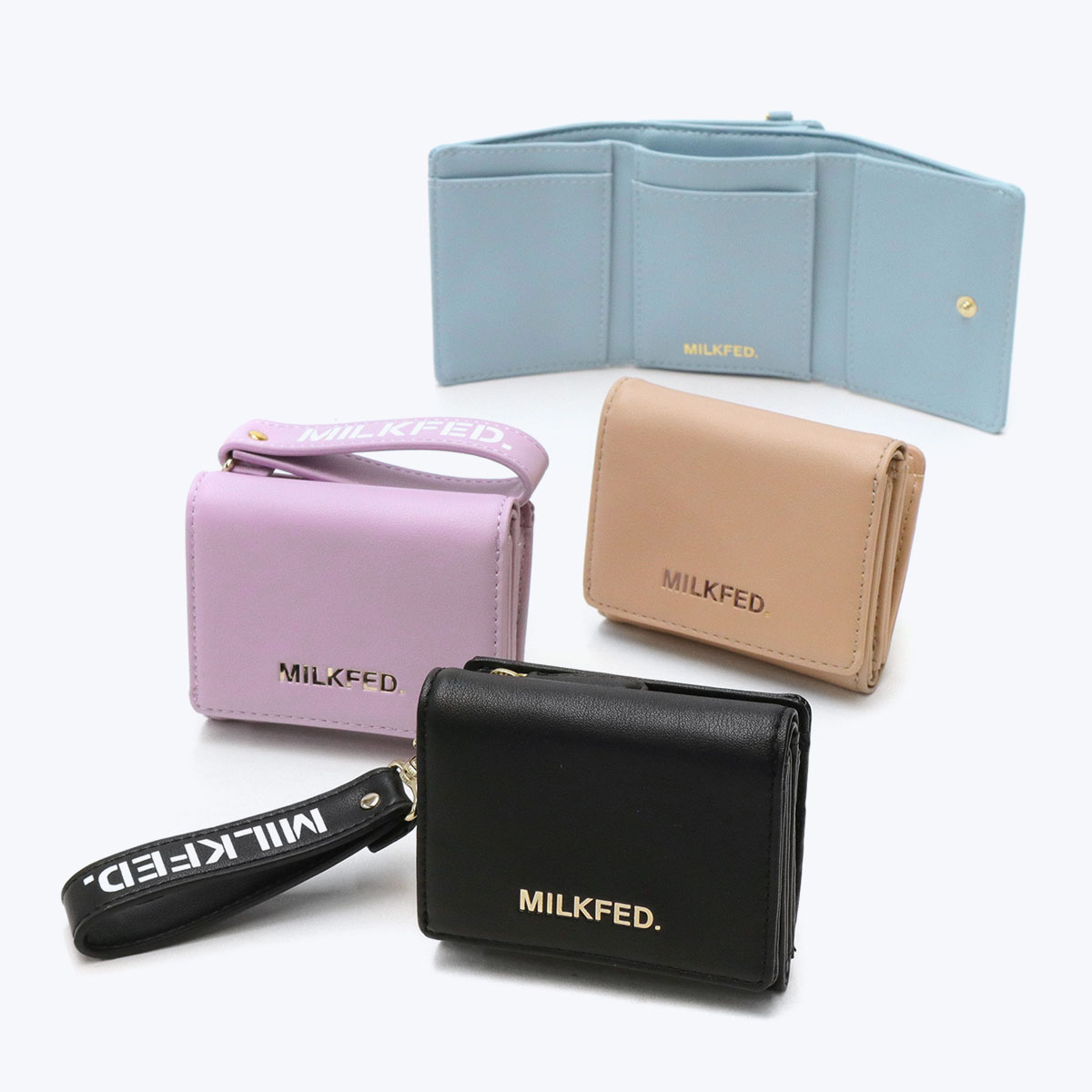 ミルクフェド 財布 MILKFED. SOLID COLOR TRI-FOLD WALLET 三