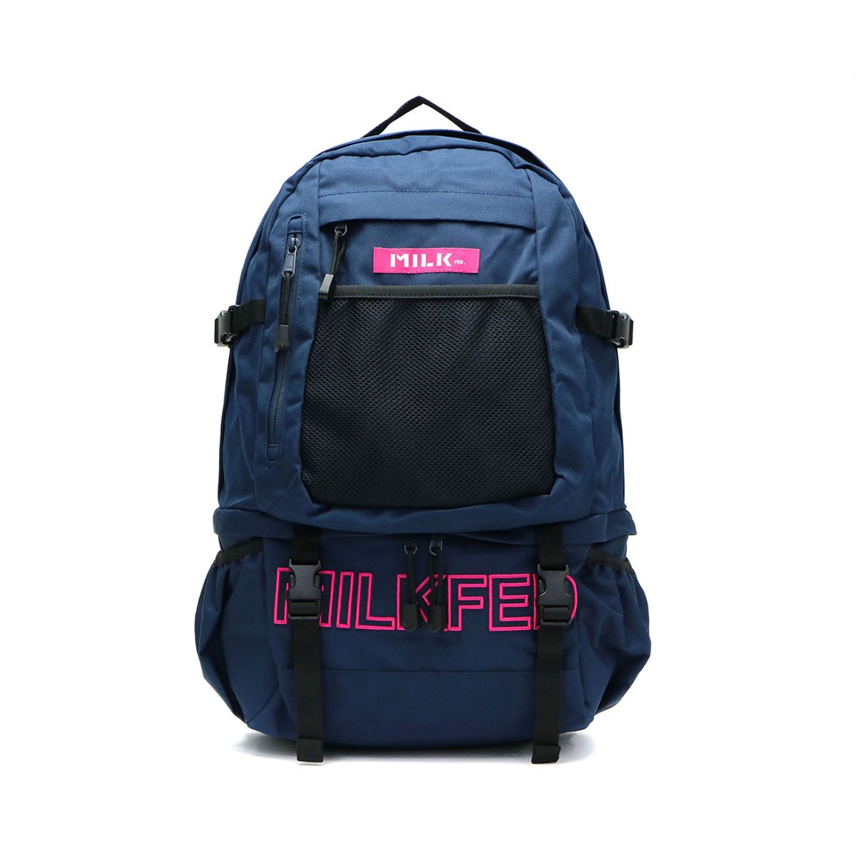 最大40%★5/15限定 ミルクフェド リュックサック MILKFED. EMBROIDERY BIG BACKPACK BAR バックパック 2層 2ルーム 28L 通学リュック レディース 03173048｜galleria-onlineshop｜04