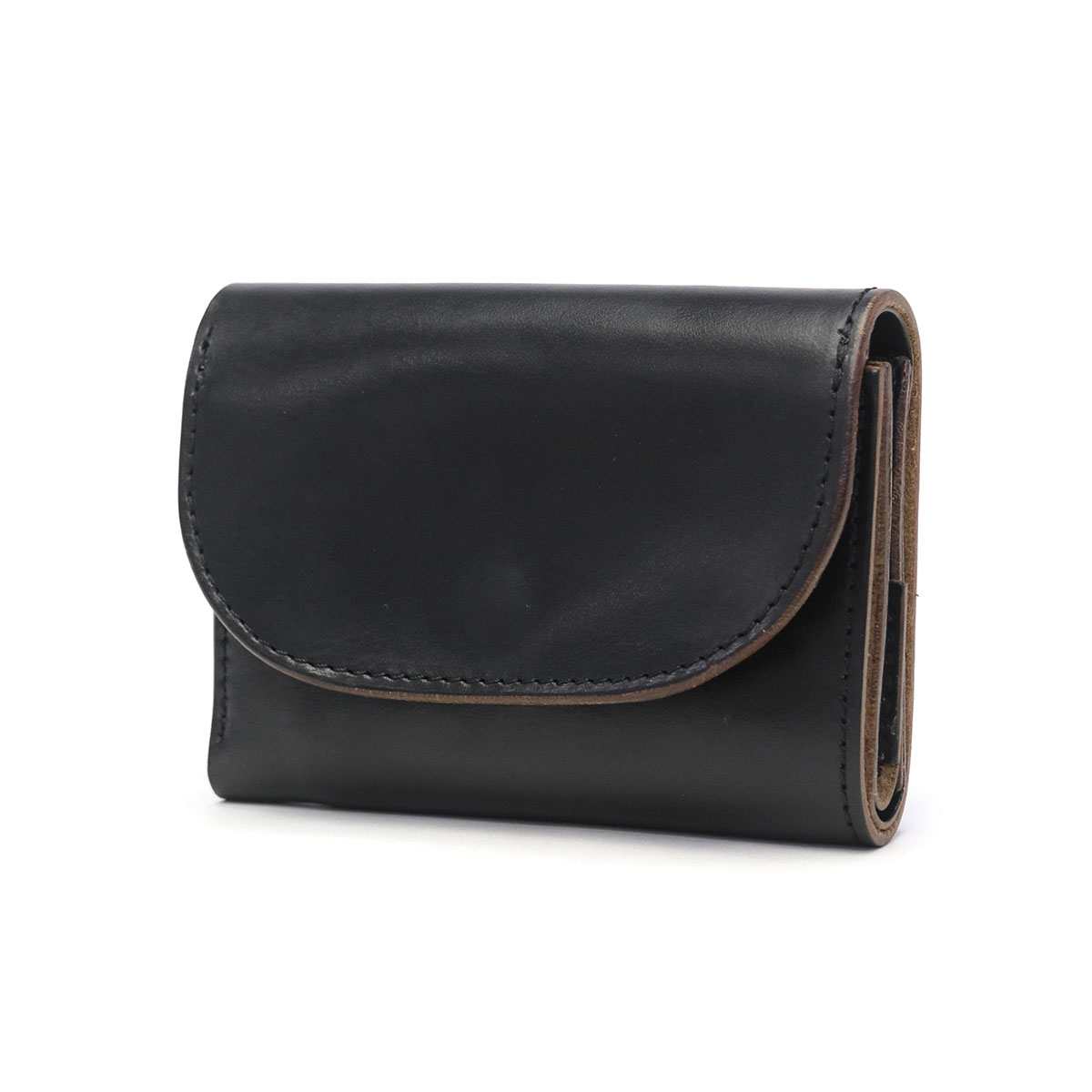 【良品】MR.OLIVE 牛革 三つ折り財布 ブラック〈参考価格35,200円〉 MR.OLIVE E.O.I 最大46%☆8/31まで ミスターオリーブ イー.オー