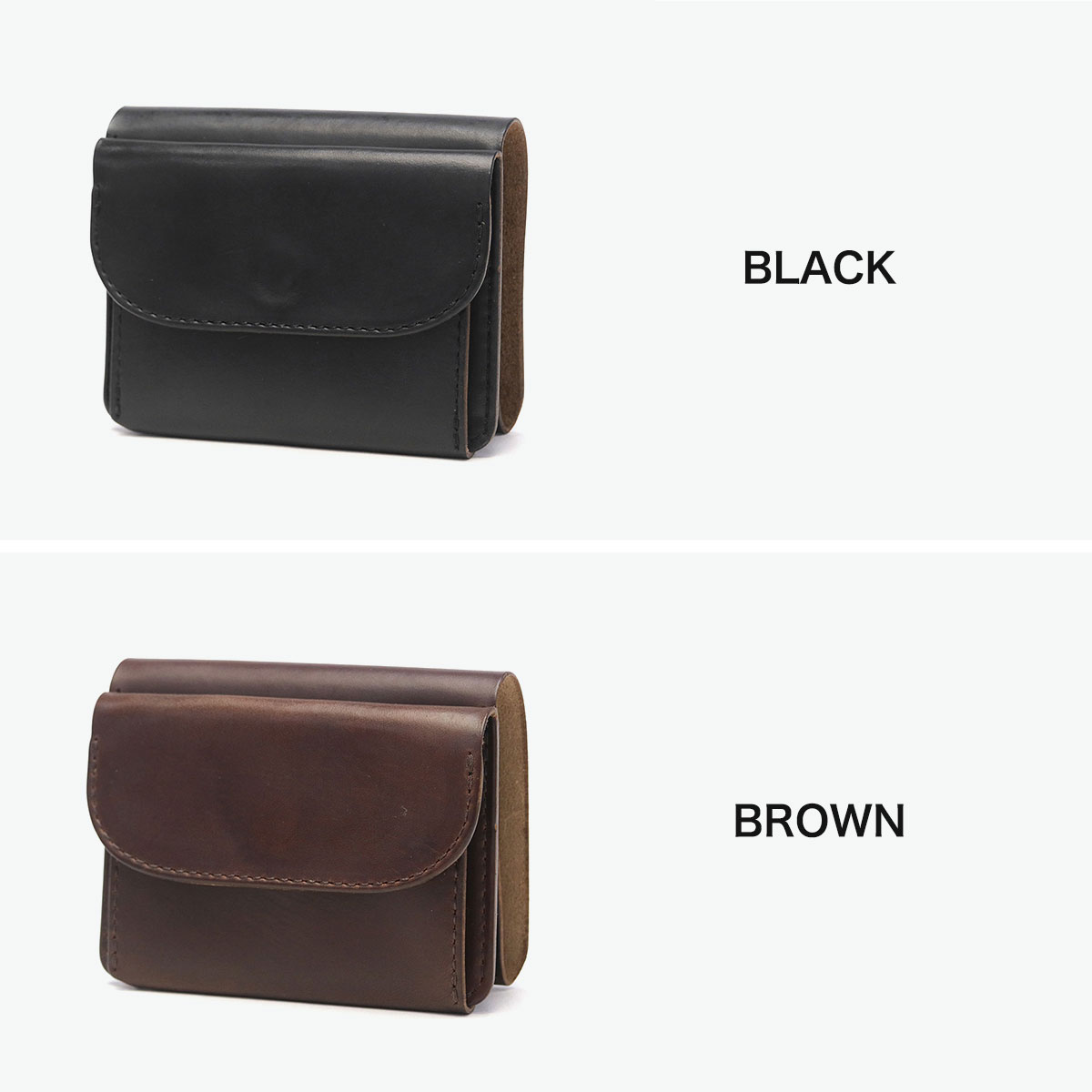 良品】MR.OLIVE 牛革 三つ折り財布 ブラック〈参考価格35,200円