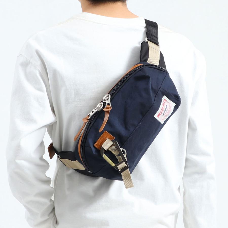 100%正規品MSPC(master-piece)◇ボディバッグ ウエストバッグ イエロー 01357 刺繍タグ 牛革使用 日本製 メンズバッグ 