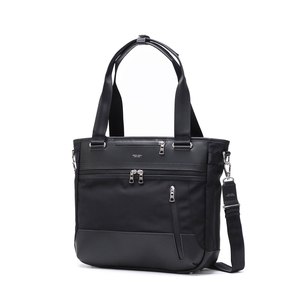 極美品 マスターピース 2way トートバッグ カウレザー ブラック A4収納可 極美品 マスターピース 2way トートバッグ カウレザー ブラック