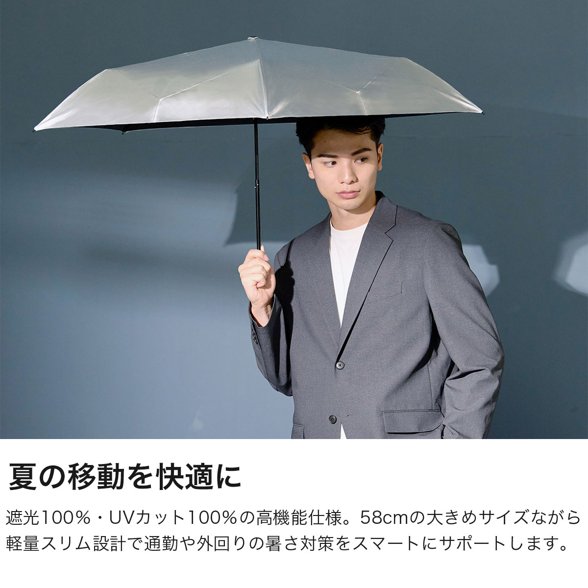 Natural Basic ナチュラルベーシック 折りたたみ傘 カラビナ付き