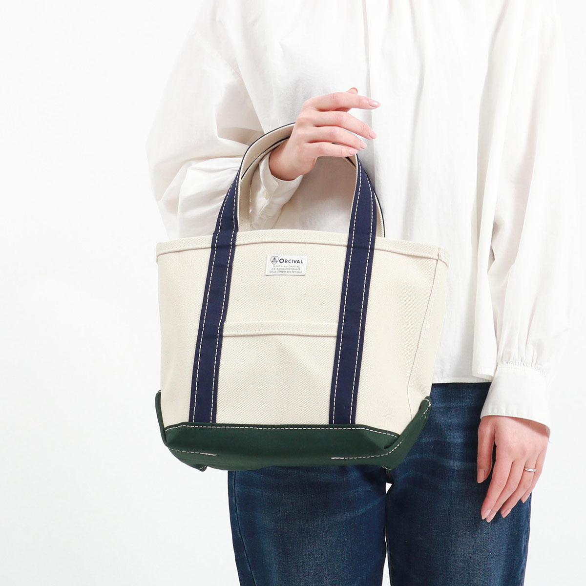 オーシバル バッグ ORCIVAL トートバッグ キャンバス 無地 小さめ HANPU TOTE BAG SMALL ミニトート シンプル レディース  日本製 RC-7060HVC