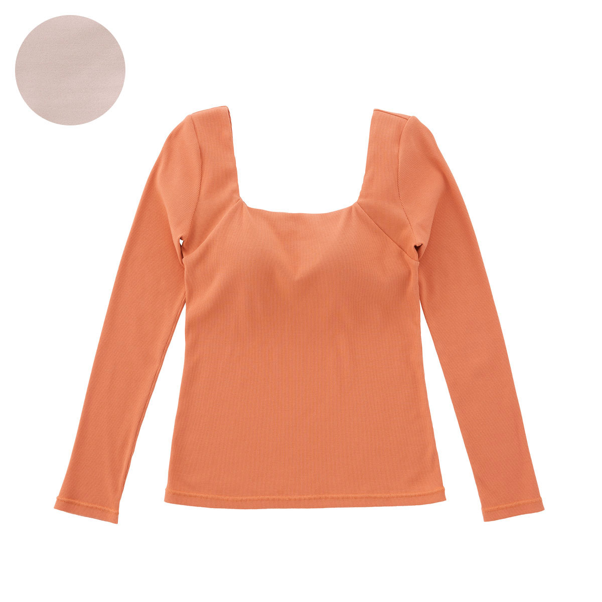 セール40%OFF アワワコール スクエアネックTシャツ シャツ レディース 長袖 OUR WACOAL トップス カップつき パット M L 無地 シンプル 綿100% JCX535 セール40%OFF アワワコール スクエアネックTシャツ シャツ