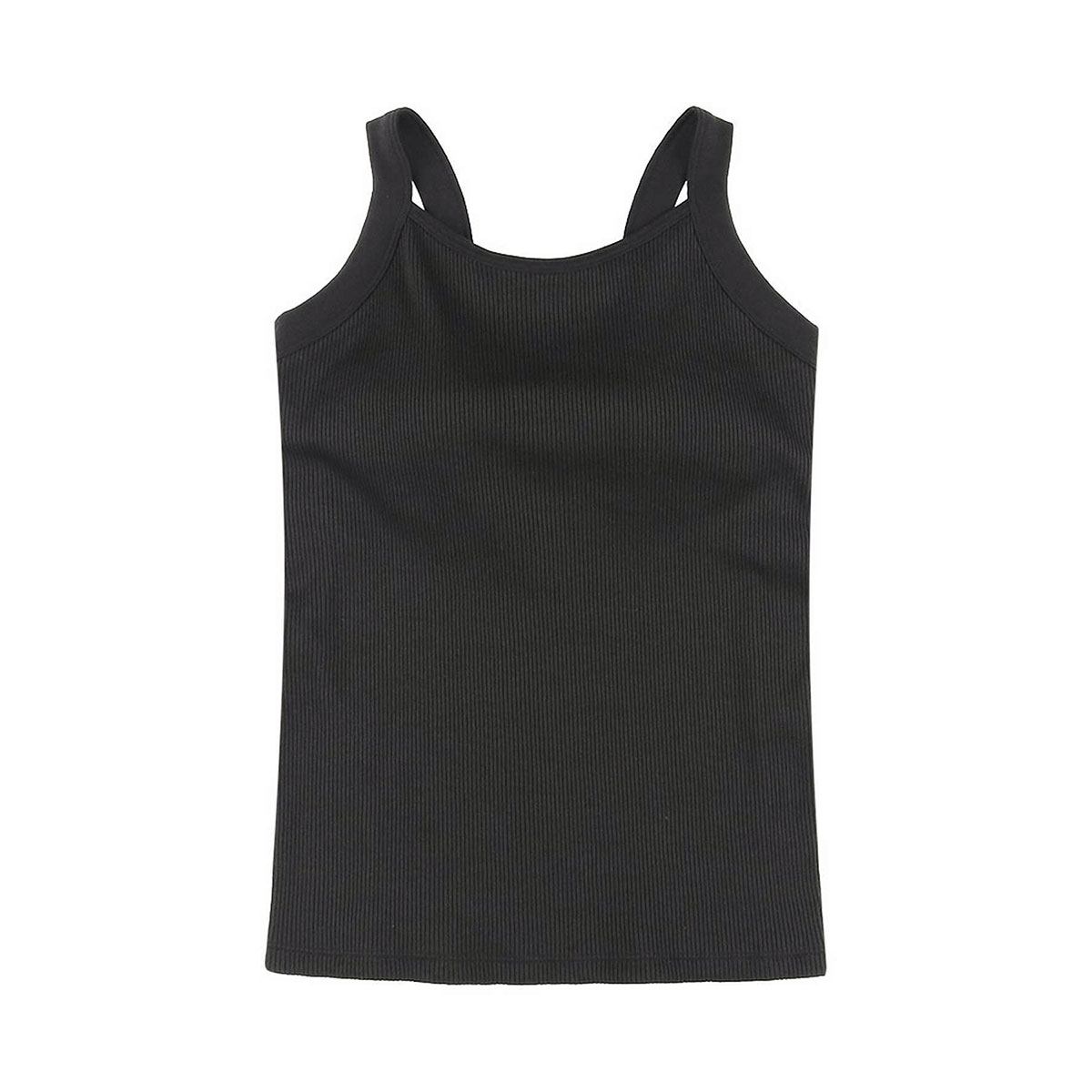 【アワ ワコール】カップインニットタンクトップ/未使用美品/トップス/ブラック OUR WACOAL タンクトップ ノースリーブ カップ付きニットタンク
