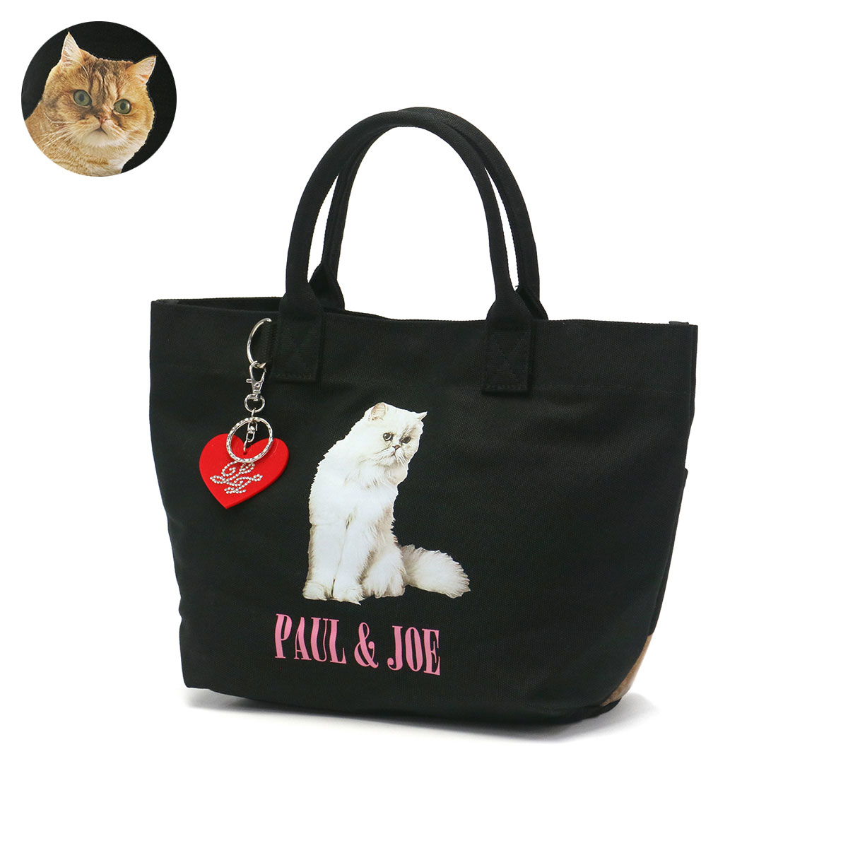 ポールアンドジョーアクセソワ トートバッグ PAUL＆JOE ACCESSOIRES キャンバス・フォトプリント ミニトート レディース 猫 PJA-B822｜galleria-onlineshop｜02