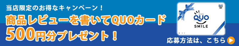 商品レビュー投稿で500円QUOカードプレゼント