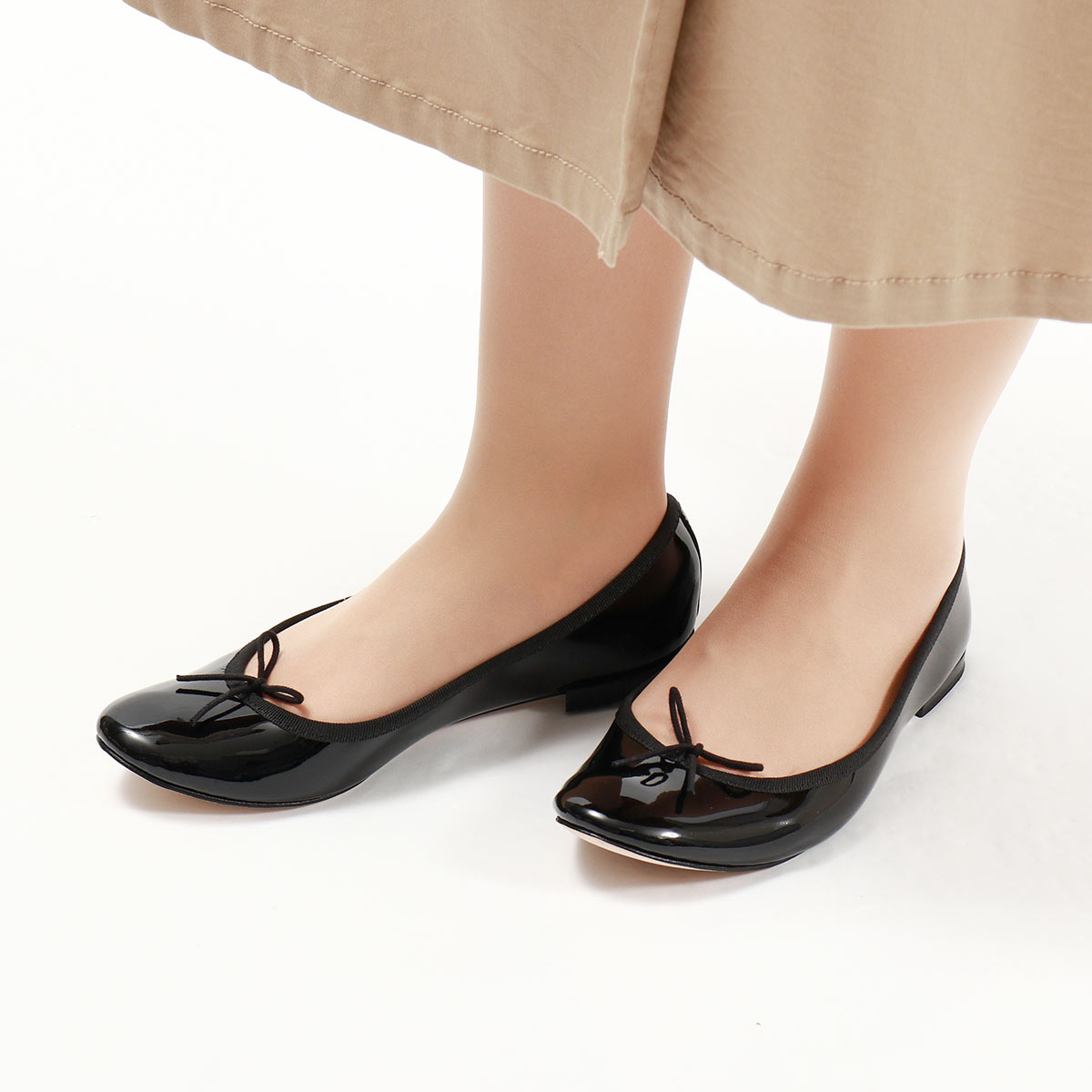 レペット シューズ レディース フラットシューズ 本革 黒 Repetto バレエシューズ 靴 パンプス ローヒール エナメル リボン  51212900086