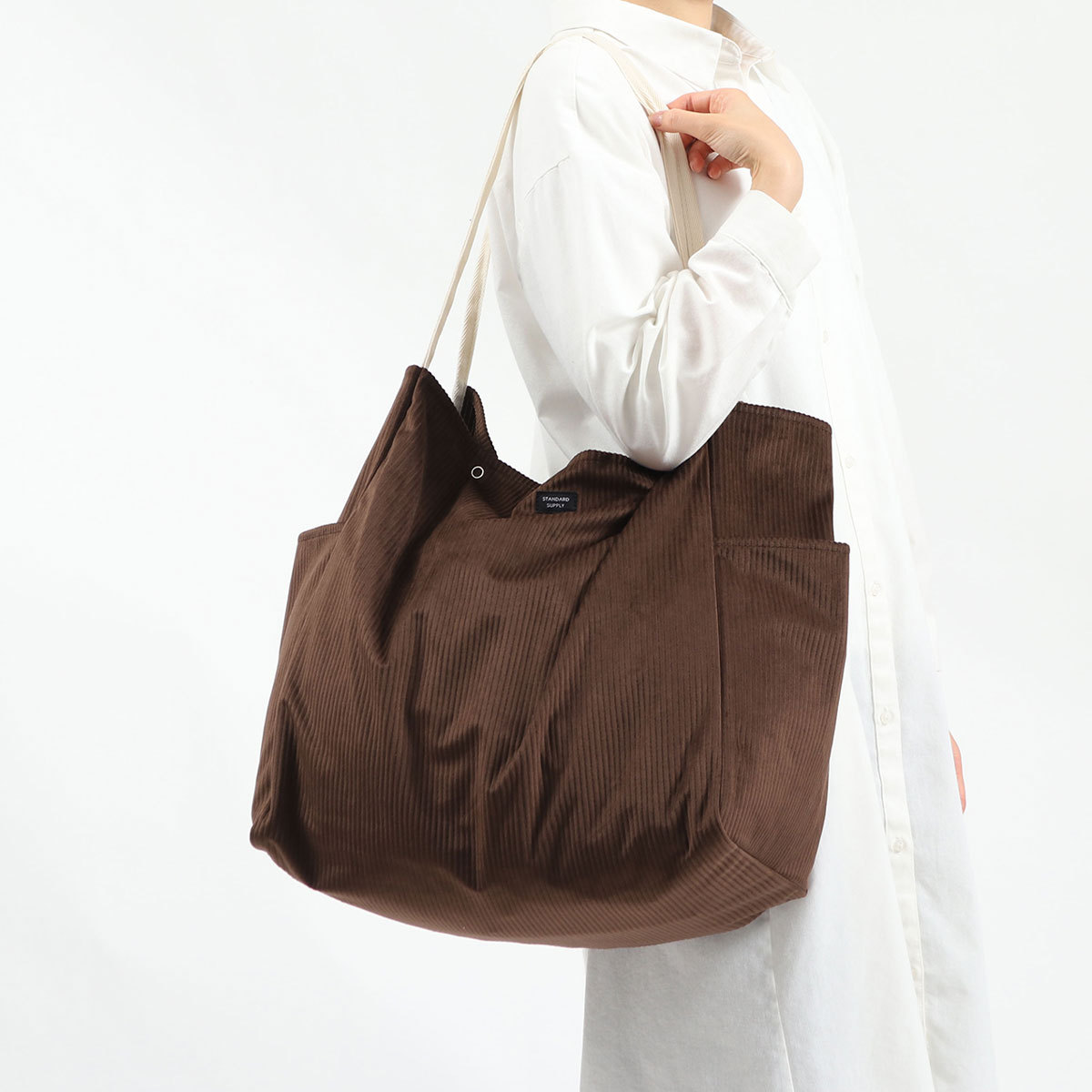 スタンダードサプライ トートバッグ トート レディース メンズ ブランド  大きめ A4 B4 STANDARD SUPPLY 軽い 軽量 布 横 DAILY CORDUROY TOTE L｜galleria-onlineshop｜03