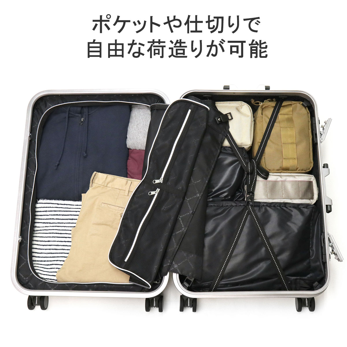 最大39%☆5/1限定 サンコー スーツケース M Mサイズ sunco フレーム 