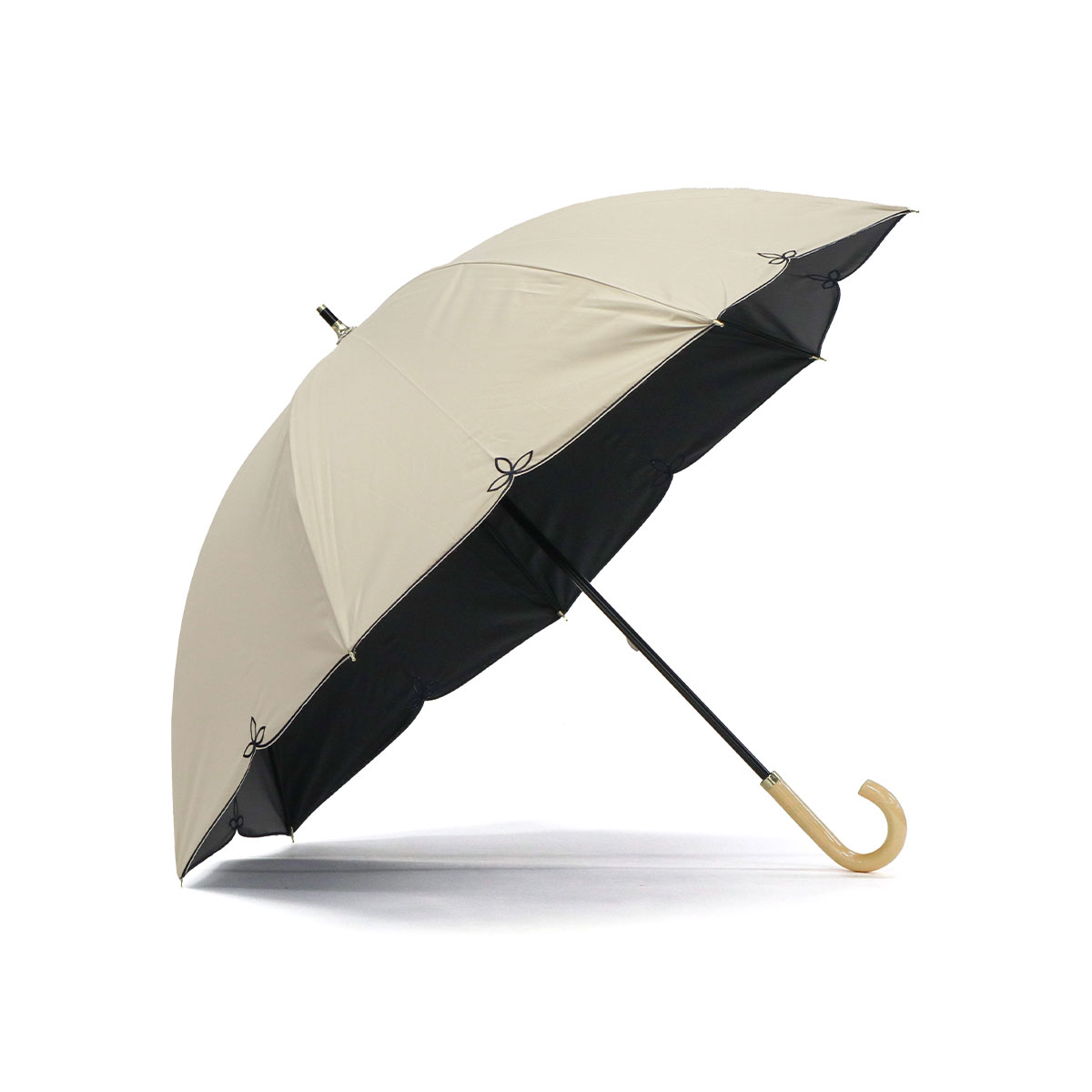 最大40%★6/5限定 Wpc. 長傘 レディース 完全遮光 55cm ダブリュピーシー 晴雨兼用 傘 日傘 紫外線 UVカット 手動開閉 遮光ドームワイドスカラッフ 81-12382-101 | Wpc. | 02