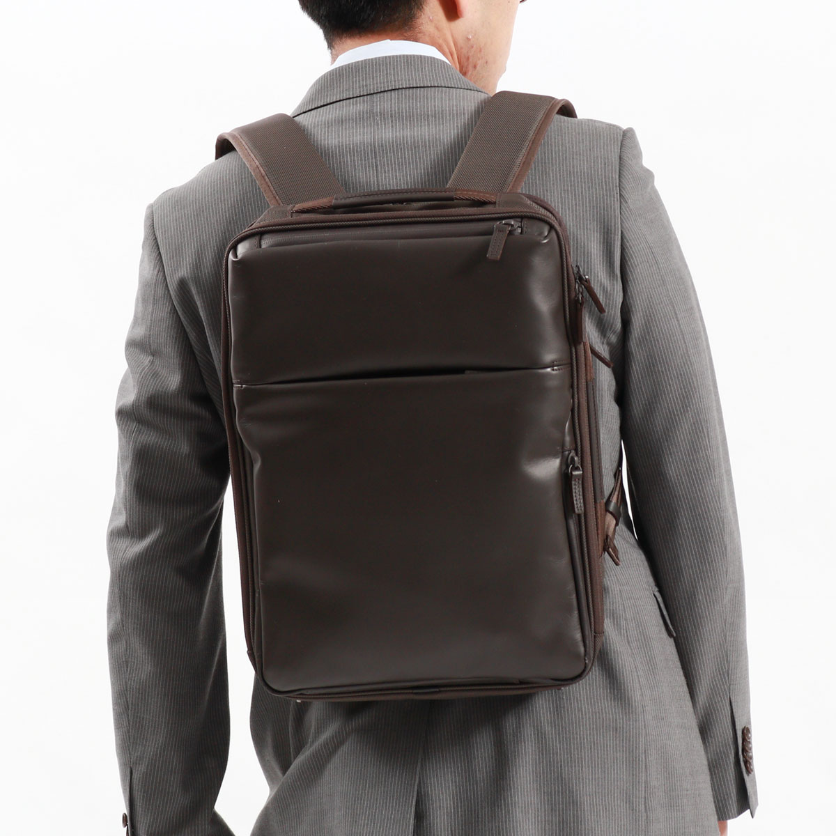 最大50%★5/25限定 正規品5年保証 エースジーン リュック メンズ シンプル ace.GENE 本革 ナイロン 通勤 A4 撥水 PC ビジネスリュック ガジェタブル DPL 30521の画像