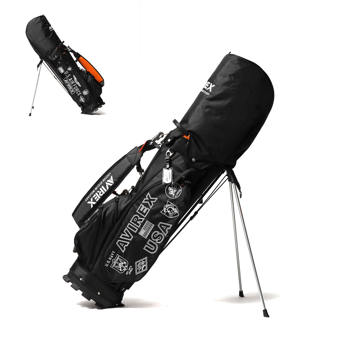 アヴィレックスゴルフ キャディバッグ AVIREX GOLF セルフスタンド付き