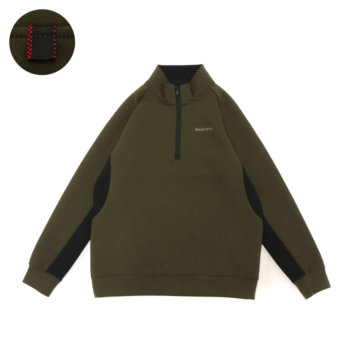 セール20%OFF 日本正規品 ブリーフィング ゴルフ ウェア BRIEFING GOLF MENS WARM 3D LOGO HALF ZIP ゴルフウェア ニット トレーナー メンズ BRG223M47